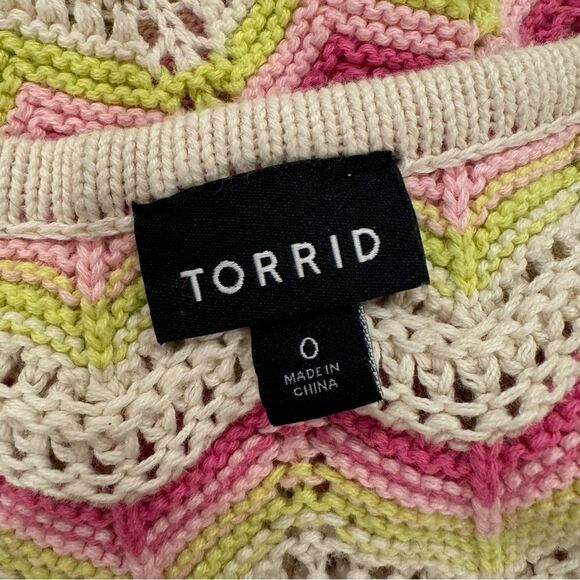 Torrid Pointelle Pullover Flutter Sleeve Sweater Size 0 (0X) - Picture 13 of 16